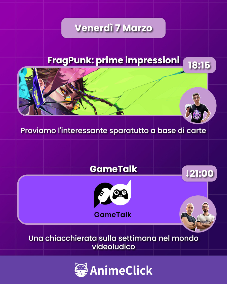 AnimeClick su Twitch: programma dal 3 al 9 marzo